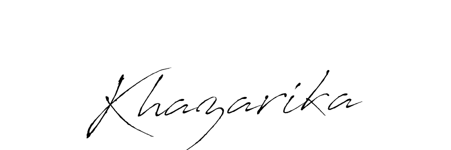 Make a beautiful signature design for name Khazarika. With this signature (Antro_Vectra) style, you can create a handwritten signature for free. Khazarika signature style 6 images and pictures png