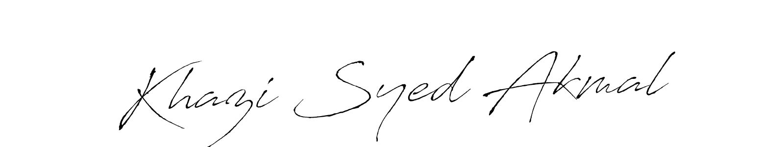 Make a beautiful signature design for name Khazi Syed Akmal. With this signature (Antro_Vectra) style, you can create a handwritten signature for free. Khazi Syed Akmal signature style 6 images and pictures png