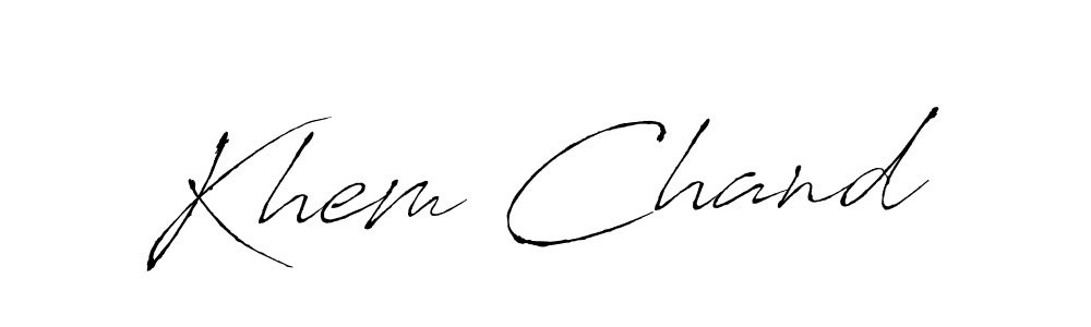 if you are searching for the best signature style for your name Khem Chand. so please give up your signature search. here we have designed multiple signature styles  using Antro_Vectra. Khem Chand signature style 6 images and pictures png