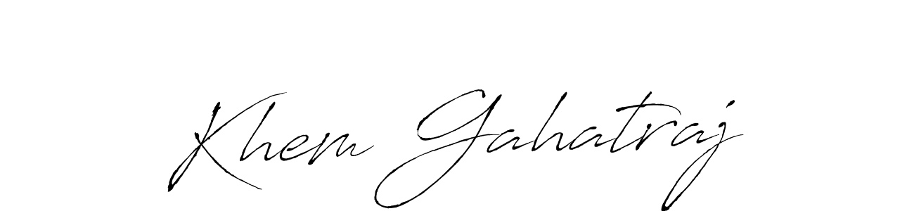 You should practise on your own different ways (Antro_Vectra) to write your name (Khem Gahatraj) in signature. don't let someone else do it for you. Khem Gahatraj signature style 6 images and pictures png