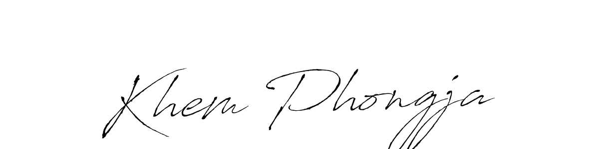 Make a beautiful signature design for name Khem Phongja. With this signature (Antro_Vectra) style, you can create a handwritten signature for free. Khem Phongja signature style 6 images and pictures png