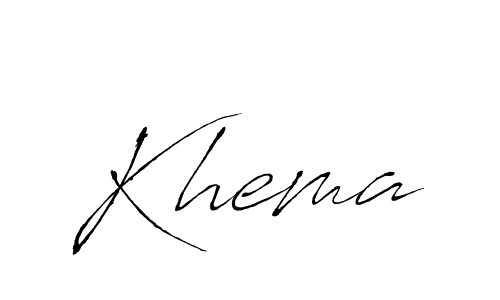 Create a beautiful signature design for name Khema. With this signature (Antro_Vectra) fonts, you can make a handwritten signature for free. Khema signature style 6 images and pictures png