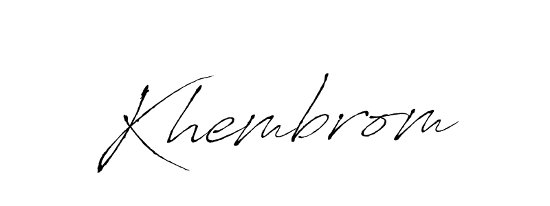 Use a signature maker to create a handwritten signature online. With this signature software, you can design (Antro_Vectra) your own signature for name Khembrom. Khembrom signature style 6 images and pictures png