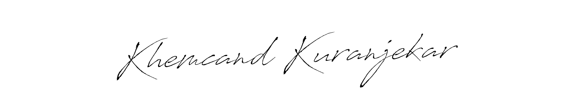 How to make Khemcand Kuranjekar name signature. Use Antro_Vectra style for creating short signs online. This is the latest handwritten sign. Khemcand Kuranjekar signature style 6 images and pictures png