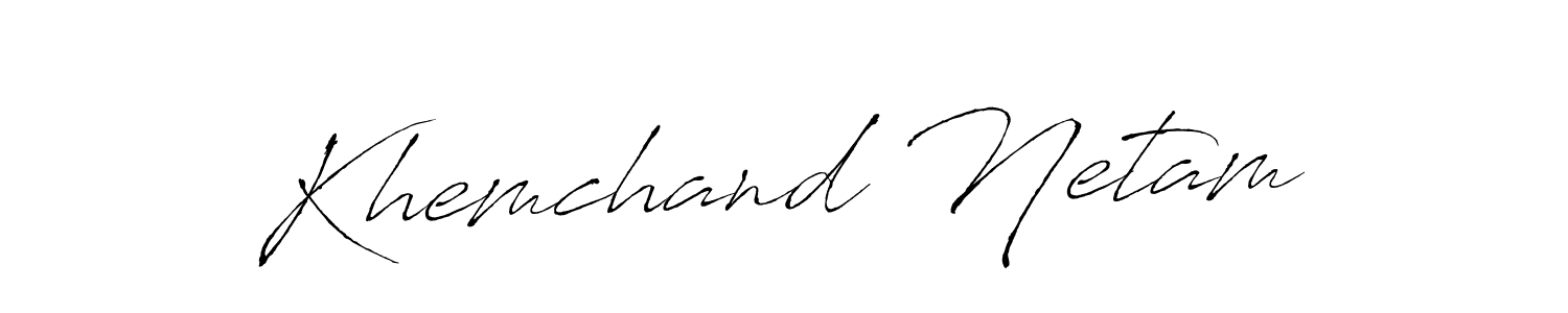 The best way (Antro_Vectra) to make a short signature is to pick only two or three words in your name. The name Khemchand Netam include a total of six letters. For converting this name. Khemchand Netam signature style 6 images and pictures png