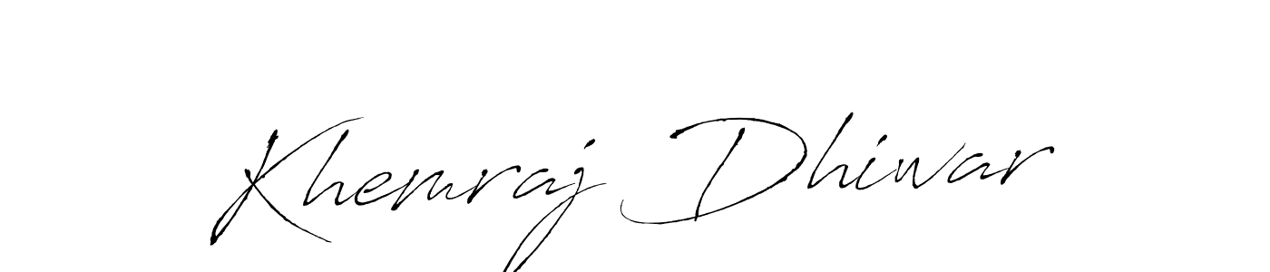 Create a beautiful signature design for name Khemraj Dhiwar. With this signature (Antro_Vectra) fonts, you can make a handwritten signature for free. Khemraj Dhiwar signature style 6 images and pictures png