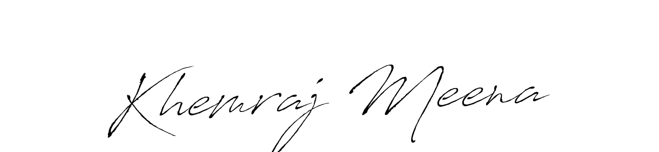 Design your own signature with our free online signature maker. With this signature software, you can create a handwritten (Antro_Vectra) signature for name Khemraj Meena. Khemraj Meena signature style 6 images and pictures png