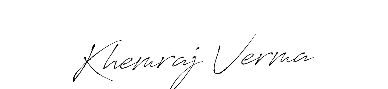 How to make Khemraj Verma name signature. Use Antro_Vectra style for creating short signs online. This is the latest handwritten sign. Khemraj Verma signature style 6 images and pictures png