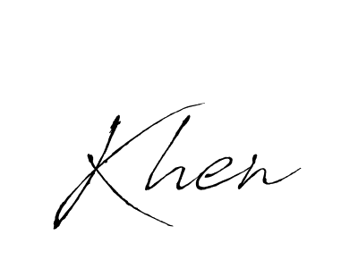 Khen stylish signature style. Best Handwritten Sign (Antro_Vectra) for my name. Handwritten Signature Collection Ideas for my name Khen. Khen signature style 6 images and pictures png