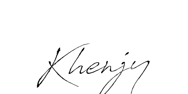 The best way (Antro_Vectra) to make a short signature is to pick only two or three words in your name. The name Khenjy include a total of six letters. For converting this name. Khenjy signature style 6 images and pictures png