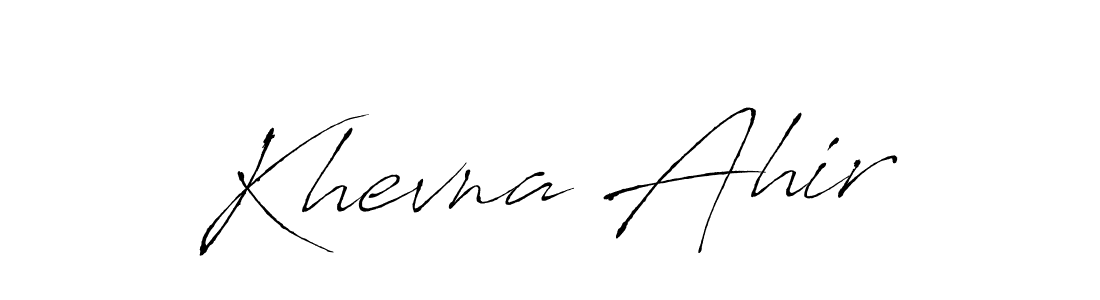 Design your own signature with our free online signature maker. With this signature software, you can create a handwritten (Antro_Vectra) signature for name Khevna Ahir. Khevna Ahir signature style 6 images and pictures png
