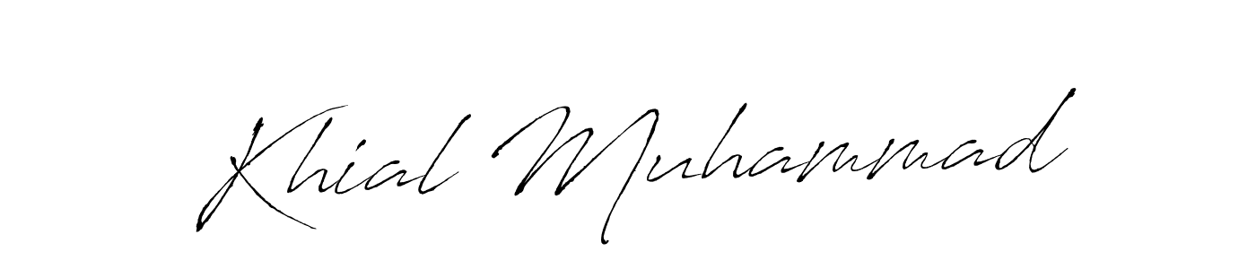 Create a beautiful signature design for name Khial Muhammad. With this signature (Antro_Vectra) fonts, you can make a handwritten signature for free. Khial Muhammad signature style 6 images and pictures png