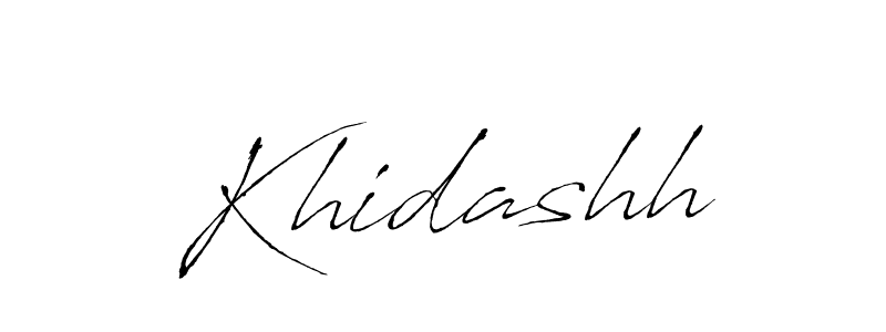 How to make Khidashh name signature. Use Antro_Vectra style for creating short signs online. This is the latest handwritten sign. Khidashh signature style 6 images and pictures png