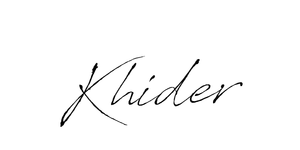 How to make Khider signature? Antro_Vectra is a professional autograph style. Create handwritten signature for Khider name. Khider signature style 6 images and pictures png