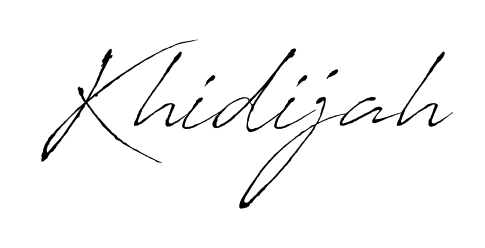 You should practise on your own different ways (Antro_Vectra) to write your name (Khidijah) in signature. Don't let someone else do it for you. Khidijah signature style 6 images and pictures png