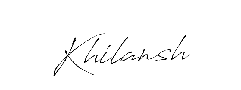 Khilansh stylish signature style. Best Handwritten Sign (Antro_Vectra) for my name. Handwritten Signature Collection Ideas for my name Khilansh. Khilansh signature style 6 images and pictures png
