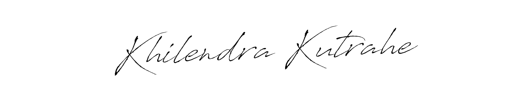 Make a beautiful signature design for name Khilendra Kutrahe. With this signature (Antro_Vectra) style, you can create a handwritten signature for free. Khilendra Kutrahe signature style 6 images and pictures png