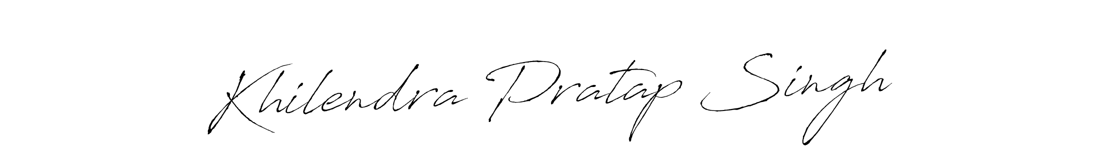 Create a beautiful signature design for name Khilendra Pratap Singh. With this signature (Antro_Vectra) fonts, you can make a handwritten signature for free. Khilendra Pratap Singh signature style 6 images and pictures png