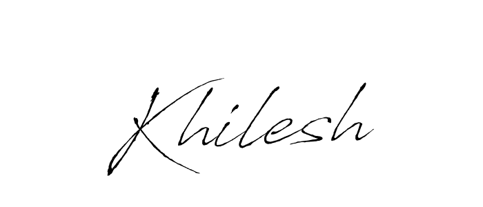 Design your own signature with our free online signature maker. With this signature software, you can create a handwritten (Antro_Vectra) signature for name Khilesh. Khilesh signature style 6 images and pictures png