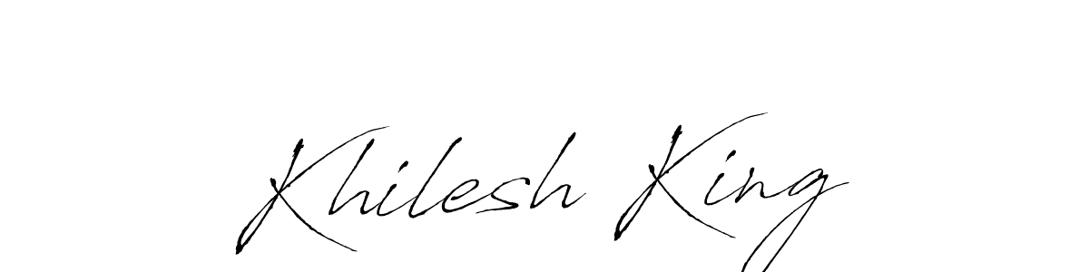 Design your own signature with our free online signature maker. With this signature software, you can create a handwritten (Antro_Vectra) signature for name Khilesh King. Khilesh King signature style 6 images and pictures png