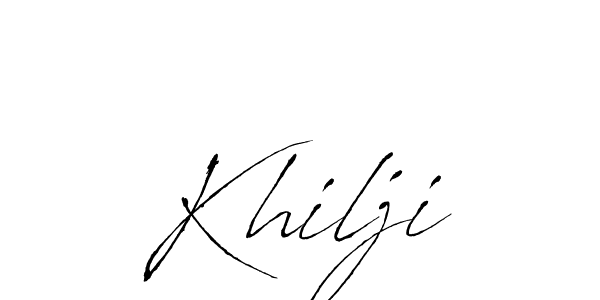 Design your own signature with our free online signature maker. With this signature software, you can create a handwritten (Antro_Vectra) signature for name Khilji. Khilji signature style 6 images and pictures png