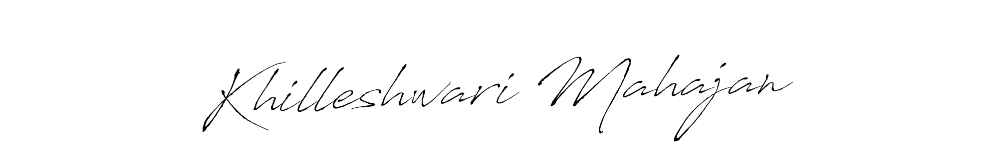 This is the best signature style for the Khilleshwari Mahajan name. Also you like these signature font (Antro_Vectra). Mix name signature. Khilleshwari Mahajan signature style 6 images and pictures png