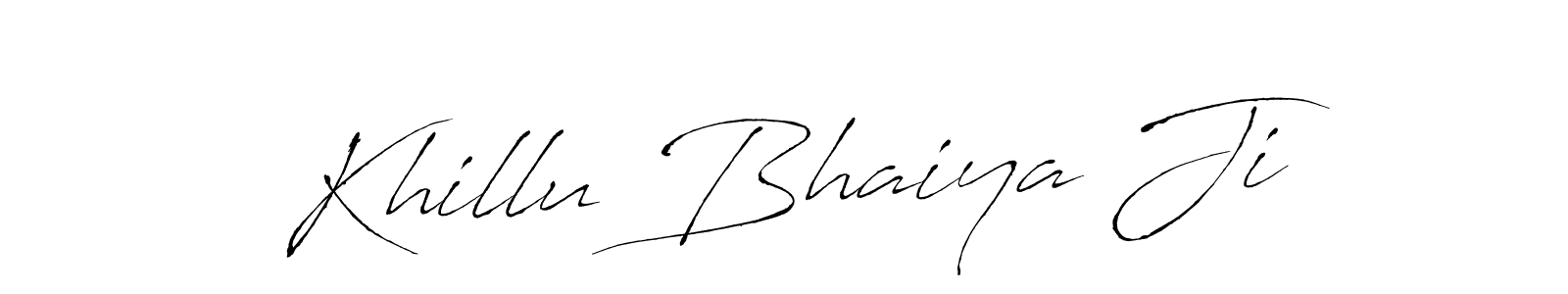 Use a signature maker to create a handwritten signature online. With this signature software, you can design (Antro_Vectra) your own signature for name Khillu Bhaiya Ji. Khillu Bhaiya Ji signature style 6 images and pictures png