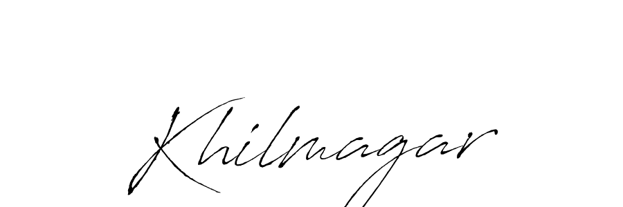 Make a beautiful signature design for name Khilmagar. With this signature (Antro_Vectra) style, you can create a handwritten signature for free. Khilmagar signature style 6 images and pictures png