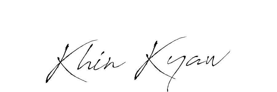 Use a signature maker to create a handwritten signature online. With this signature software, you can design (Antro_Vectra) your own signature for name Khin Kyaw. Khin Kyaw signature style 6 images and pictures png