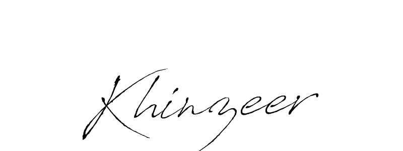 Design your own signature with our free online signature maker. With this signature software, you can create a handwritten (Antro_Vectra) signature for name Khinzeer. Khinzeer signature style 6 images and pictures png