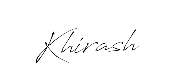 The best way (Antro_Vectra) to make a short signature is to pick only two or three words in your name. The name Khirash include a total of six letters. For converting this name. Khirash signature style 6 images and pictures png