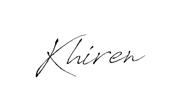 How to make Khiren name signature. Use Antro_Vectra style for creating short signs online. This is the latest handwritten sign. Khiren signature style 6 images and pictures png