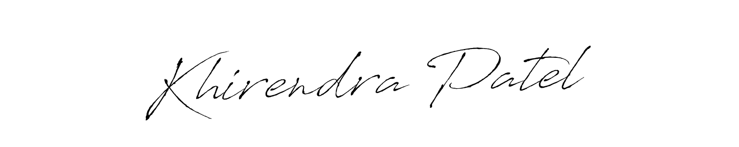 Create a beautiful signature design for name Khirendra Patel. With this signature (Antro_Vectra) fonts, you can make a handwritten signature for free. Khirendra Patel signature style 6 images and pictures png