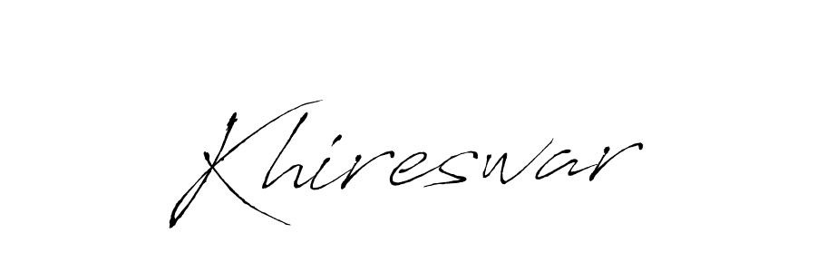 How to make Khireswar signature? Antro_Vectra is a professional autograph style. Create handwritten signature for Khireswar name. Khireswar signature style 6 images and pictures png