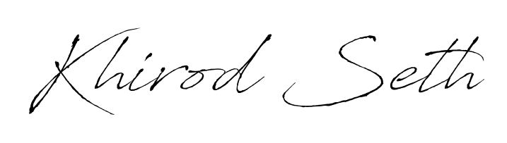 Practice writing Khirod Seth with the flow of Antro_Vectra lettering. A fantastic source of inspiration for developing your personal signature style. Khirod Seth signature style 6 images and pictures png