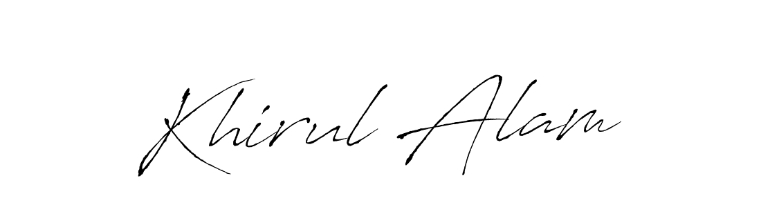 How to make Khirul Alam name signature. Use Antro_Vectra style for creating short signs online. This is the latest handwritten sign. Khirul Alam signature style 6 images and pictures png