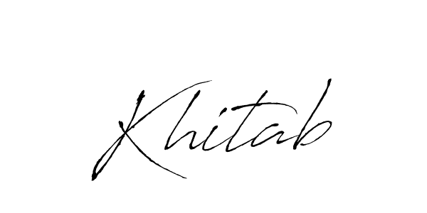 Khitab stylish signature style. Best Handwritten Sign (Antro_Vectra) for my name. Handwritten Signature Collection Ideas for my name Khitab. Khitab signature style 6 images and pictures png