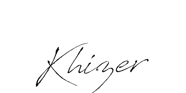 Khizer stylish signature style. Best Handwritten Sign (Antro_Vectra) for my name. Handwritten Signature Collection Ideas for my name Khizer. Khizer signature style 6 images and pictures png