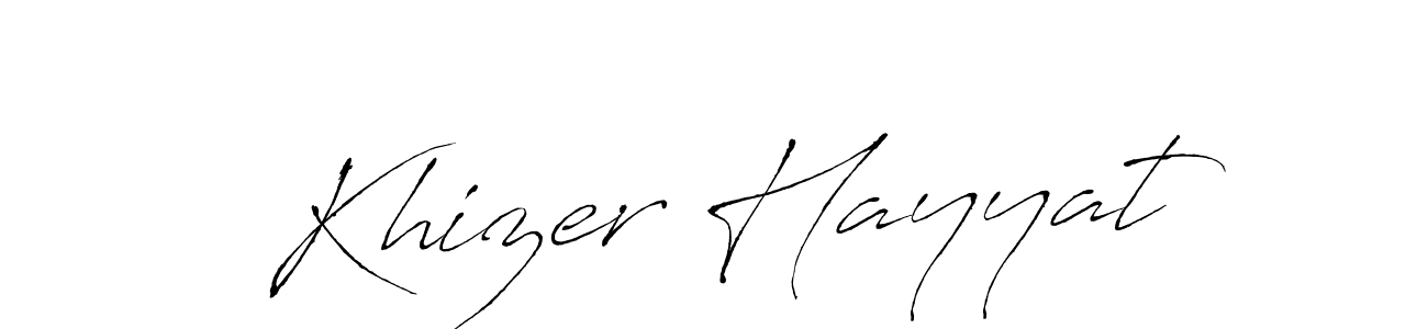Design your own signature with our free online signature maker. With this signature software, you can create a handwritten (Antro_Vectra) signature for name Khizer Hayyat. Khizer Hayyat signature style 6 images and pictures png