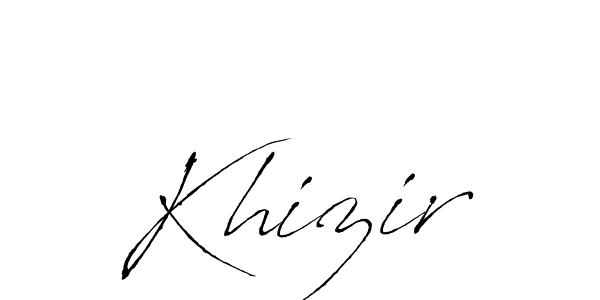 Design your own signature with our free online signature maker. With this signature software, you can create a handwritten (Antro_Vectra) signature for name Khizir. Khizir signature style 6 images and pictures png