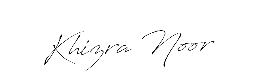 How to make Khizra Noor name signature. Use Antro_Vectra style for creating short signs online. This is the latest handwritten sign. Khizra Noor signature style 6 images and pictures png