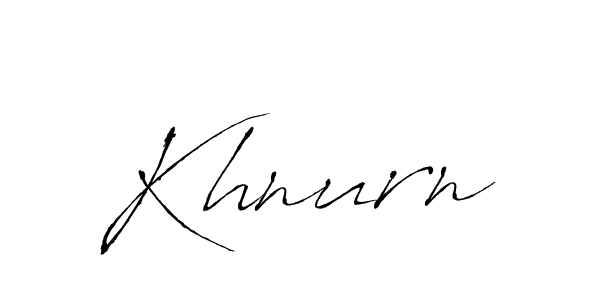 Khnurn stylish signature style. Best Handwritten Sign (Antro_Vectra) for my name. Handwritten Signature Collection Ideas for my name Khnurn. Khnurn signature style 6 images and pictures png