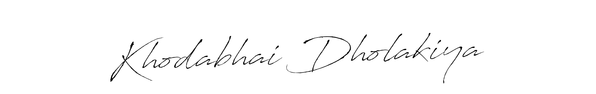 Antro_Vectra is a professional signature style that is perfect for those who want to add a touch of class to their signature. It is also a great choice for those who want to make their signature more unique. Get Khodabhai Dholakiya name to fancy signature for free. Khodabhai Dholakiya signature style 6 images and pictures png