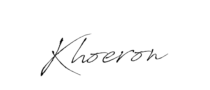 Antro_Vectra is a professional signature style that is perfect for those who want to add a touch of class to their signature. It is also a great choice for those who want to make their signature more unique. Get Khoeron name to fancy signature for free. Khoeron signature style 6 images and pictures png