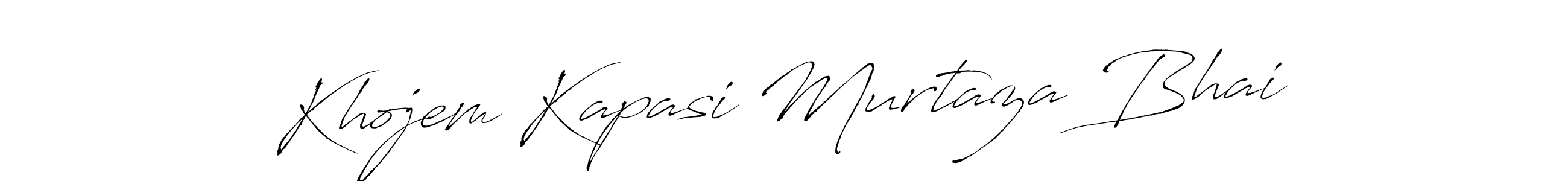 The best way (Antro_Vectra) to make a short signature is to pick only two or three words in your name. The name Khojem Kapasi Murtaza Bhai include a total of six letters. For converting this name. Khojem Kapasi Murtaza Bhai signature style 6 images and pictures png