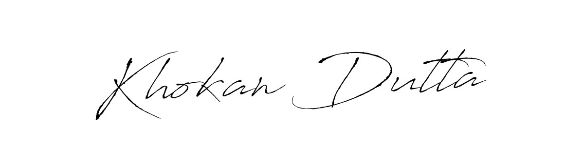 Design your own signature with our free online signature maker. With this signature software, you can create a handwritten (Antro_Vectra) signature for name Khokan Dutta. Khokan Dutta signature style 6 images and pictures png