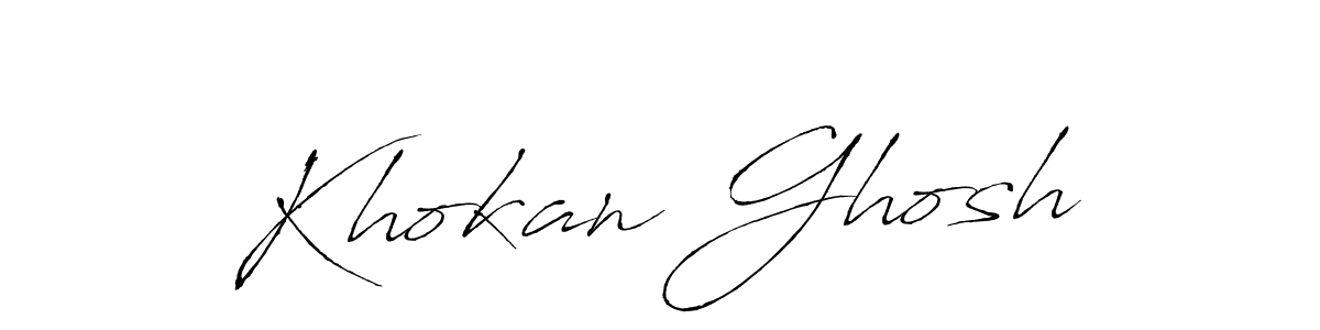 How to make Khokan Ghosh name signature. Use Antro_Vectra style for creating short signs online. This is the latest handwritten sign. Khokan Ghosh signature style 6 images and pictures png