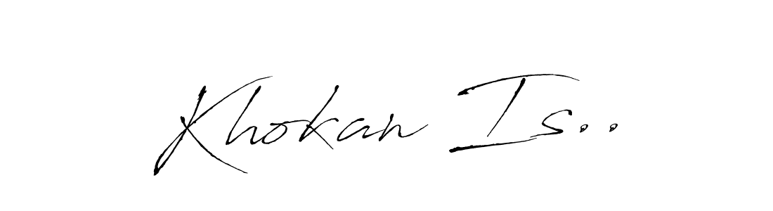 The best way (Antro_Vectra) to make a short signature is to pick only two or three words in your name. The name Khokan Is.. include a total of six letters. For converting this name. Khokan Is.. signature style 6 images and pictures png