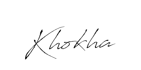 Use a signature maker to create a handwritten signature online. With this signature software, you can design (Antro_Vectra) your own signature for name Khokha. Khokha signature style 6 images and pictures png
