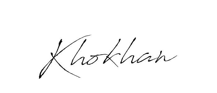 Use a signature maker to create a handwritten signature online. With this signature software, you can design (Antro_Vectra) your own signature for name Khokhan. Khokhan signature style 6 images and pictures png